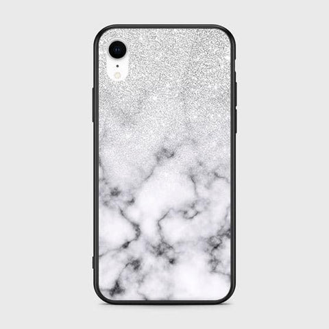 iPhone XR Cover - White Marble Series - HQ Ultra Shine Premium Infinity Glass Soft Silicon Borders Case