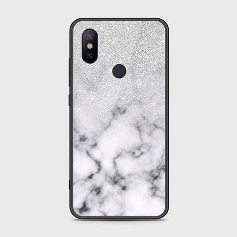 Xiaomi Mi A2 / Mi 6X Cover - White Marble Series - HQ Ultra Shine Premium Infinity Glass Soft Silicon Borders Case