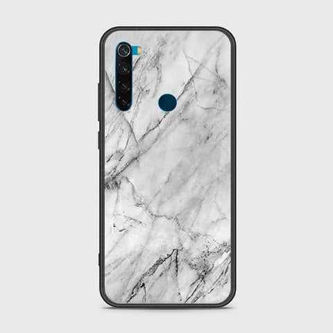 Xiaomi Redmi Note 8 Cover - White Marble Series - HQ Ultra Shine Premium Infinity Glass Soft Silicon Borders Case