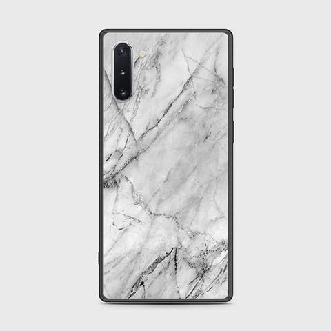 Samsung Galaxy Note 10 Cover - White Marble Series - HQ Ultra Shine Premium Infinity Glass Soft Silicon Borders Case