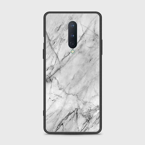 OnePlus 8 4G Cover - White Marble Series - HQ Ultra Shine Premium Infinity Glass Soft Silicon Borders Case