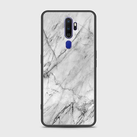 Oppo A9 2020 Cover - White Marble Series - HQ Ultra Shine Premium Infinity Glass Soft Silicon Borders Case