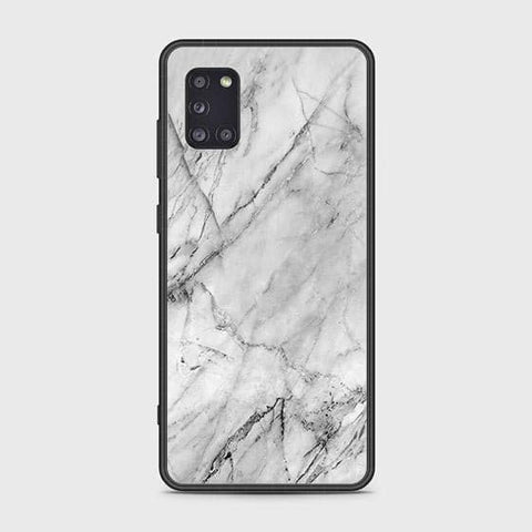 Samsung Galaxy A31 Cover - White Marble Series - HQ Ultra Shine Premium Infinity Glass Soft Silicon Borders Case