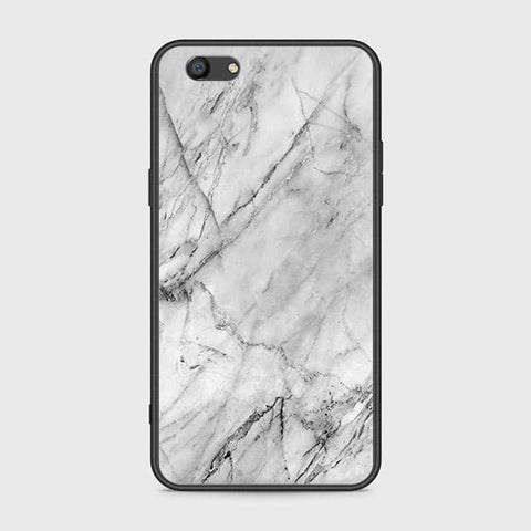 Oppo F3 Cover - White Marble Series - HQ Ultra Shine Premium Infinity Glass Soft Silicon Borders Case