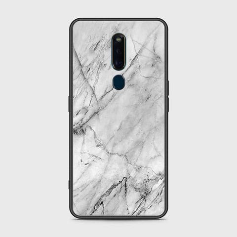 Oppo F11 Pro Cover - White Marble Series - HQ Ultra Shine Premium Infinity Glass Soft Silicon Borders Case