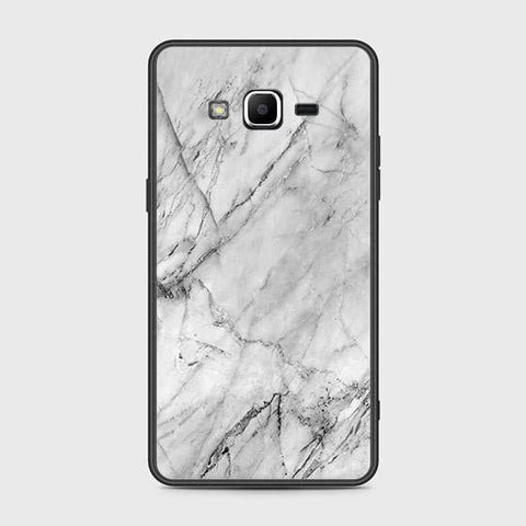 Samsung Galaxy J2 Prime Cover - White Marble Series - HQ Ultra Shine Premium Infinity Glass Soft Silicon Borders Case