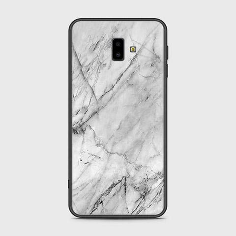 Samsung Galaxy J6 Plus 2018 Cover - White Marble Series - HQ Ultra Shine Premium Infinity Glass Soft Silicon Borders Case