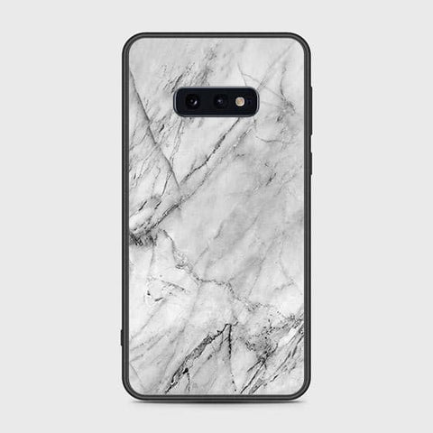 Samsung Galaxy S10e Cover - White Marble Series - HQ Ultra Shine Premium Infinity Glass Soft Silicon Borders Case