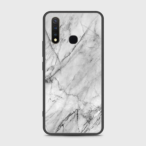 Vivo Y19 Cover - White Marble Series - HQ Ultra Shine Premium Infinity Glass Soft Silicon Borders Case