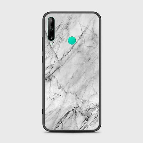 Huawei P40 lite E Cover - White Marble Series - HQ Ultra Shine Premium Infinity Glass Soft Silicon Borders Case