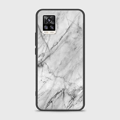 Vivo V20 Cover - White Marble Series - HQ Ultra Shine Premium Infinity Glass Soft Silicon Borders Case