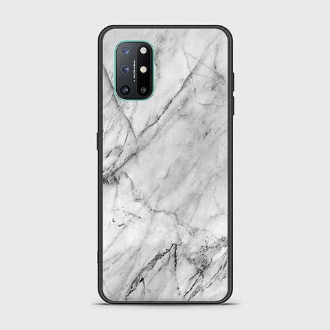 OnePlus 8T Cover - White Marble Series - HQ Ultra Shine Premium Infinity Glass Soft Silicon Borders Case