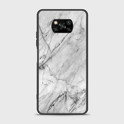 Xiaomi Poco X3 Cover - White Marble Series - HQ Ultra Shine Premium Infinity Glass Soft Silicon Borders Case