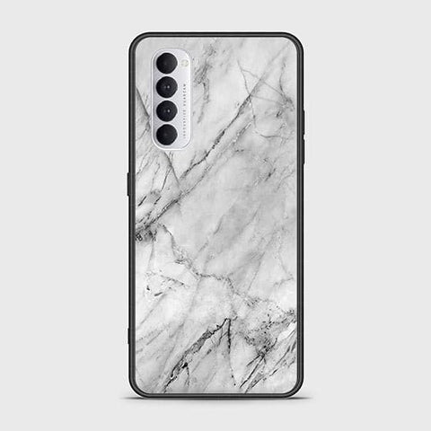 Oppo Reno 4 Pro Cover - White Marble Series - HQ Ultra Shine Premium Infinity Glass Soft Silicon Borders Case