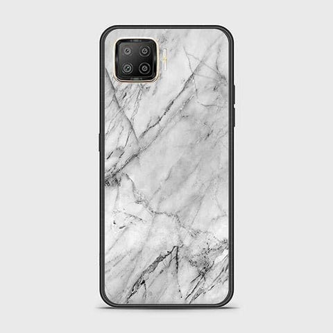 Oppo F17 Cover - White Marble Series - HQ Ultra Shine Premium Infinity Glass Soft Silicon Borders Case