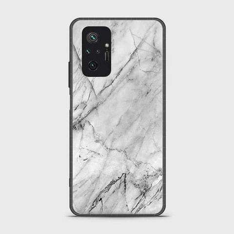 Xiaomi Redmi Note 10 Pro Max Cover - White Marble Series - HQ Ultra Shine Premium Infinity Glass Soft Silicon Borders Case