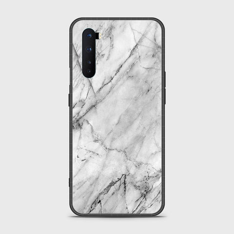 OnePlus Nord Cover- White Marble Series - HQ Ultra Shine Premium Infinity Glass Soft Silicon Borders Case