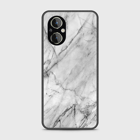 Oppo F21 Pro 5G Cover- White Marble Series - HQ Ultra Shine Premium Infinity Glass Soft Silicon Borders Case