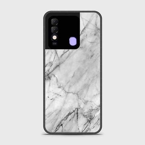 Tecno Spark 8 Cover- White Marble Series - HQ Ultra Shine Premium Infinity Glass Soft Silicon Borders Case