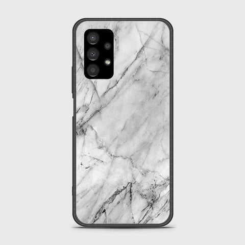 Samsung Galaxy A13 4G Cover- White Marble Series - HQ Ultra Shine Premium Infinity Glass Soft Silicon Borders Case