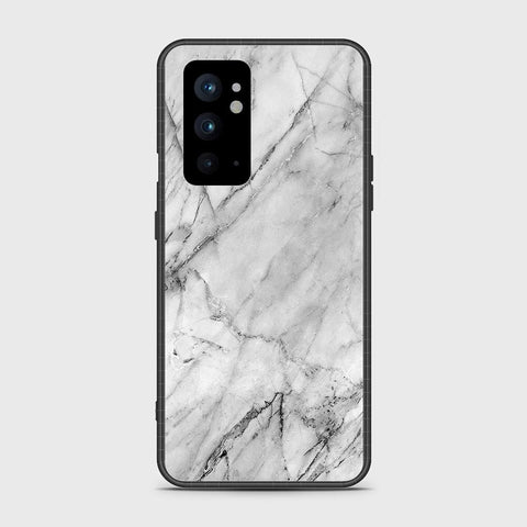 OnePlus 9RT 5G Cover- White Marble Series - HQ Ultra Shine Premium Infinity Glass Soft Silicon Borders Case