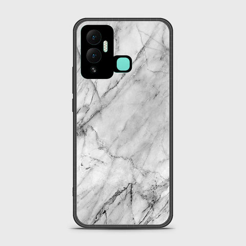 Infinix Hot 12i Cover- White Marble Series - HQ Ultra Shine Premium Infinity Glass Soft Silicon Borders Case