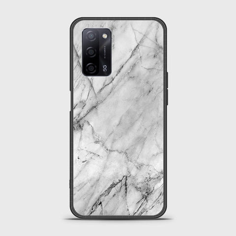 Oppo A55s Cover- White Marble Series - HQ Ultra Shine Premium Infinity Glass Soft Silicon Borders Case