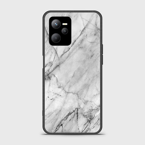 Realme V25 Cover- White Marble Series - HQ Ultra Shine Premium Infinity Glass Soft Silicon Borders Case