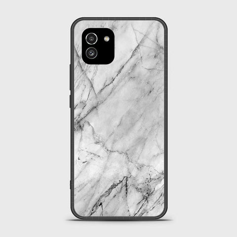 Samsung Galaxy A03 Cover- White Marble Series - HQ Ultra Shine Premium Infinity Glass Soft Silicon Borders Case