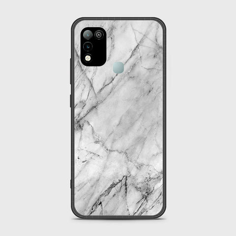 Infinix Hot 10 Play Cover- White Marble Series - HQ Ultra Shine Premium Infinity Glass Soft Silicon Borders Case