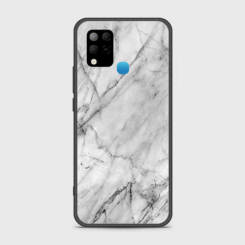 Infinix Hot 10s Cover- White Marble Series - HQ Ultra Shine Premium Infinity Glass Soft Silicon Borders Case