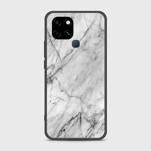 Infinix Smart 6 Cover- White Marble Series - HQ Ultra Shine Premium Infinity Glass Soft Silicon Borders Case