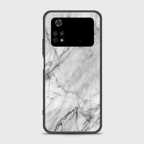 Xiaomi Poco M4 Pro 4G Cover- White Marble Series - HQ Ultra Shine Premium Infinity Glass Soft Silicon Borders Case