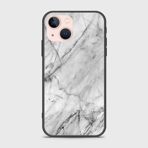 iPhone 14 Plus Cover- White Marble Series - HQ Ultra Shine Premium Infinity Glass Soft Silicon Borders Case