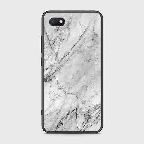 Y5 2018 Cover - White Marble Series - HQ Ultra Shine Premium Infinity Glass Soft Silicon Borders Case