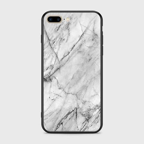 iPhone 7 Plus Cover - White Marble Series - HQ Ultra Shine Premium Infinity Glass Soft Silicon Borders Case