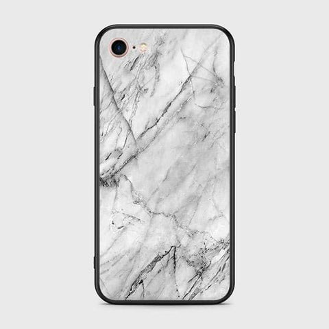 iPhone 8 / 7 Cover - White Marble Series - HQ Ultra Shine Premium Infinity Glass Soft Silicon Borders Case