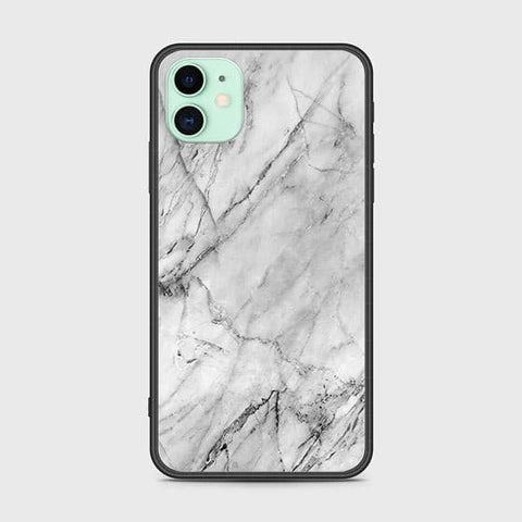 iPhone 11 Cover - White Marble Series - HQ Ultra Shine Premium Infinity Glass Soft Silicon Borders Case