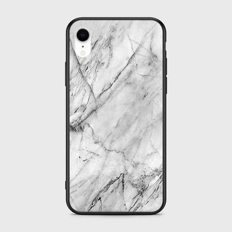 iPhone XR Cover - White Marble Series - HQ Ultra Shine Premium Infinity Glass Soft Silicon Borders Case