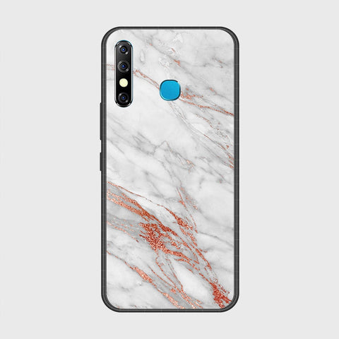 Tecno Spark 4 Cover- White Marble Series - HQ Ultra Shine Premium Infinity Glass Soft Silicon Borders Case