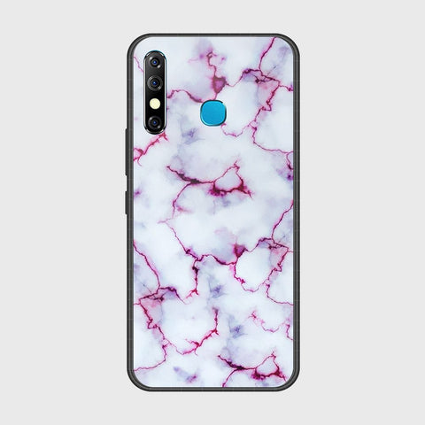 Infinix Hot 8Cover- White Marble Series - HQ Ultra Shine Premium Infinity Glass Soft Silicon Borders Case