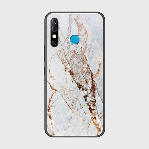 Tecno Spark 4 Cover- White Marble Series - HQ Ultra Shine Premium Infinity Glass Soft Silicon Borders Case