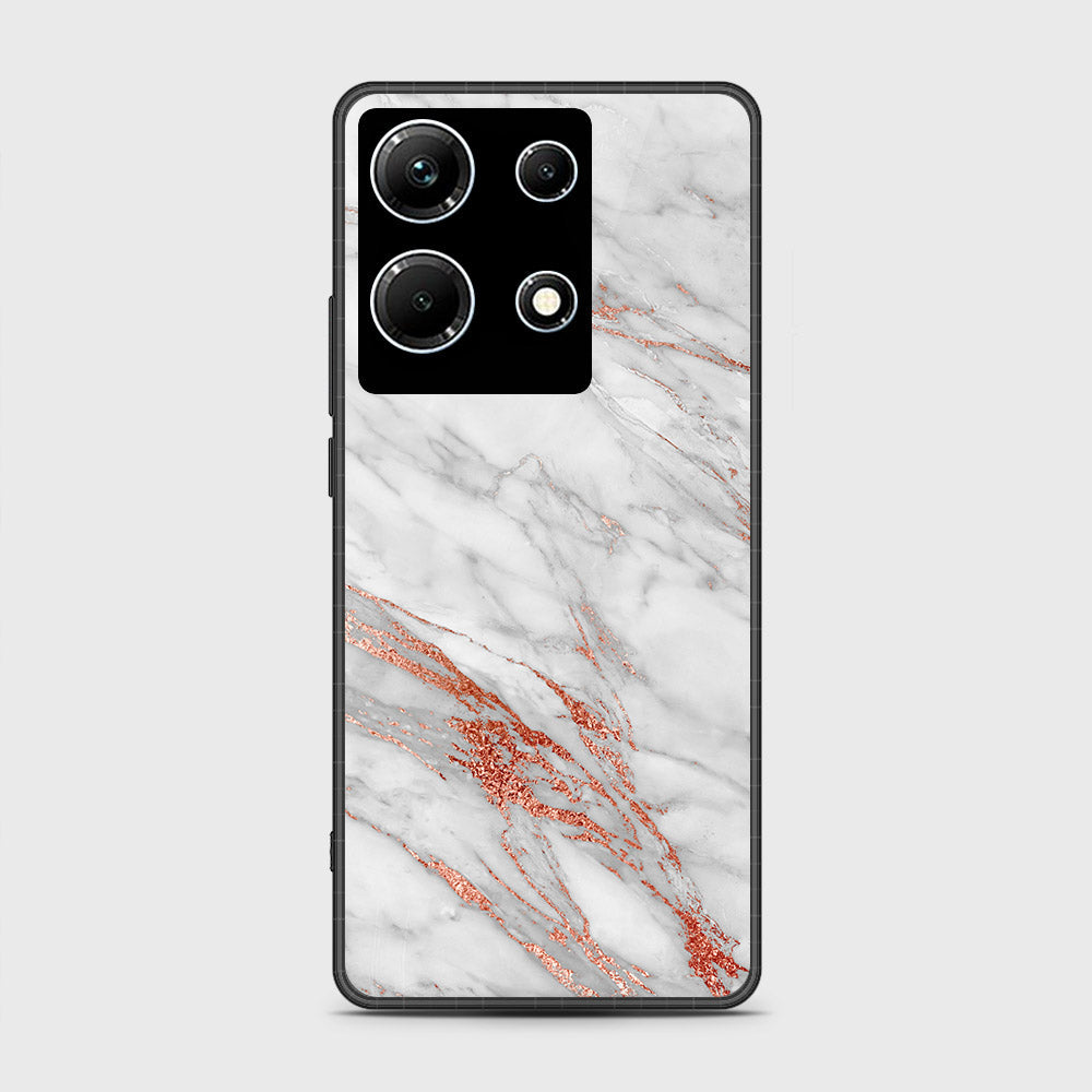 Infinix Note 30 Cover- White Marble Series - HQ Ultra Shine Premium Infinity Glass Soft Silicon Borders Case (Fast Delivery)