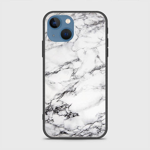 iPhone 13 Cover - White Marble Series - HQ Ultra Shine Premium Infinity Glass Soft Silicon Borders Case