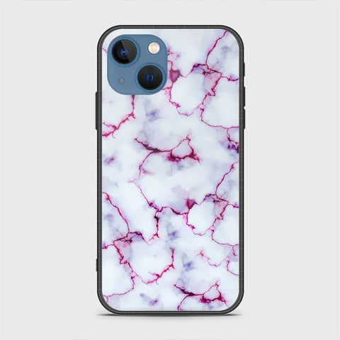 iPhone 13 Cover - White Marble Series - HQ Ultra Shine Premium Infinity Glass Soft Silicon Borders Case