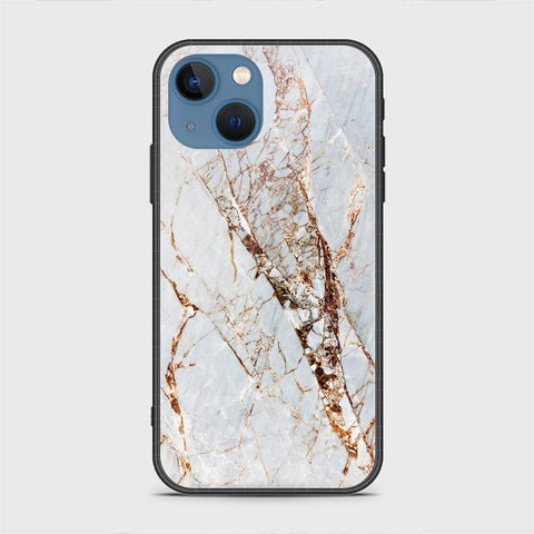 iPhone 13 Cover - White Marble Series - HQ Ultra Shine Premium Infinity Glass Soft Silicon Borders Case