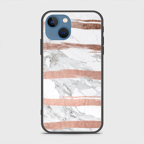 iPhone 13 Cover - White Marble Series - HQ Ultra Shine Premium Infinity Glass Soft Silicon Borders Case