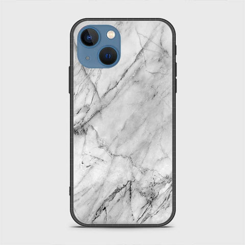 iPhone 13 Cover - White Marble Series - HQ Ultra Shine Premium Infinity Glass Soft Silicon Borders Case