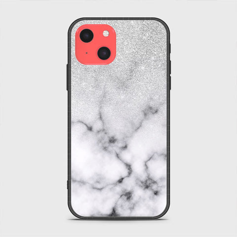 iPhone 13 Mini Cover - White Marble Series - HQ Ultra Shine Premium Infinity Glass Soft Silicon Borders Case