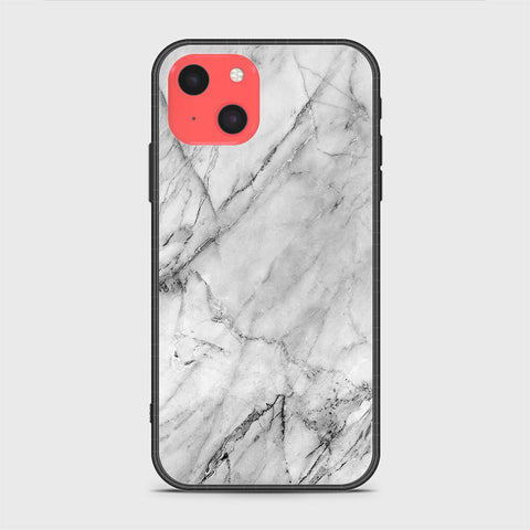 iPhone 13 Mini Cover - White Marble Series - HQ Ultra Shine Premium Infinity Glass Soft Silicon Borders Case